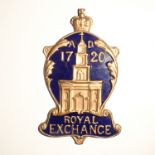 British Promotional Fire Marks, Royal Exchange Assurance, B635, tinned iron, VG, original paint
