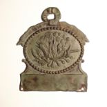 Wiltshire and Western Assurance Society Fire Mark, 1790-1835, W26B, copper, policy no. 3332, G,