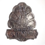 Britannia Fire Association Fire Mark, 1868-1879, W108A, copper, F