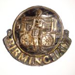 Birmingham Fire Office Company Fire Marks, 1805-1867, W42B, copper, F-G, some original paint and