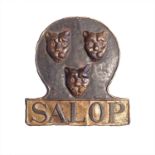 Salop Fire Office Fire Mark, 1780-1890, W20B, copper, G-VG, some original paint