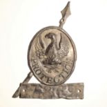 Phoenix Assurance Company Fire Mark, 1782-1984, W23B, lead, policy no. 7862, VG, spear tip weak