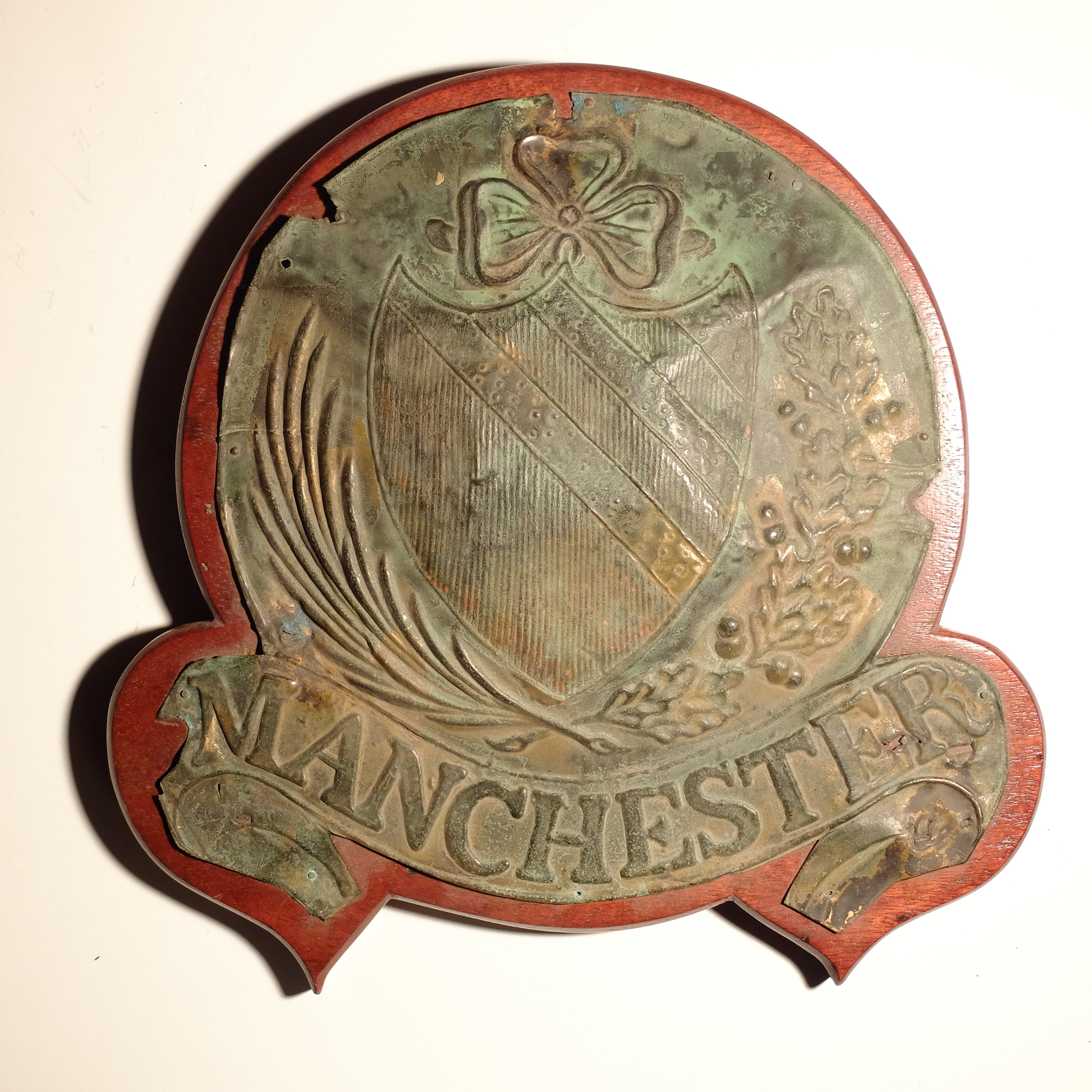 Manchester Fire and Life Assurance Company Fire Marks, 1824-1904, W71C, copper, F, on wooden - Image 2 of 3