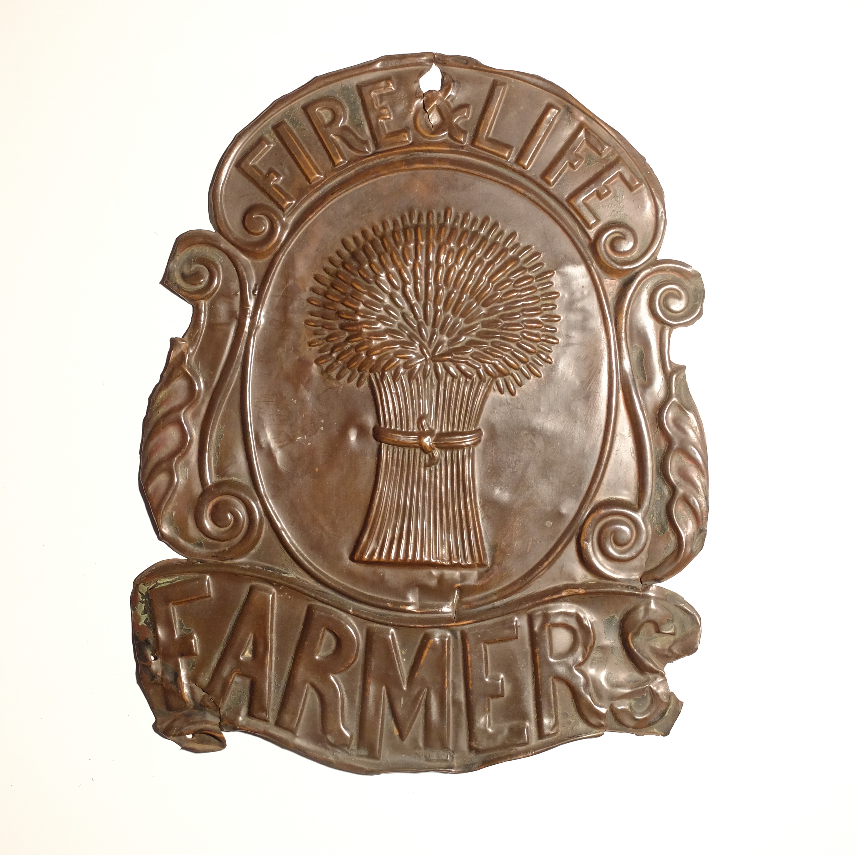 Farmers and General Fire and Life Insurance Institution Fire Marks, 1840-1888, copper - W92A, F, - Image 2 of 4