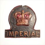 Imperial Fire Insurance Company Fire Marks, 1803-1902, W40F, copper, F-G, some original paint and