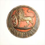 British Fire Office Fire Mark, 1799-1843, W30C, tinned copper, VG, original paint, some bubbling