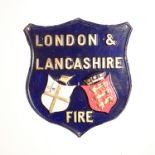 London and Lancashire Fire Insurance Company Fire Marks, W101B, copper, G, original paint, blue