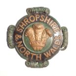 Shropshire & North Wales Assurance Company Fire Mark, 1836-1890, W89B, brass, G, original paint,