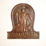 British Promotional Fire Marks, Guardian Assurance Company, tinned iron - B797, G and B798, G-VG,