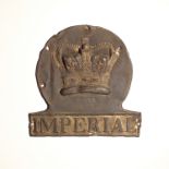 Imperial Insurance Fire Company Fire Marks, 1803-1902, W40C, copper, F-G, W40F, copper, F-G,
