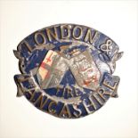 London and Lancashire Fire Insurance Company Fire Marks, W101C, tinned iron, G-VG, some original