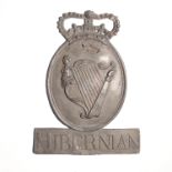 Hibernian Insurance Company Fire Mark, 1771-1839, W13B(ii), lead, G, cross missing from orb,