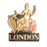 London Assurance Fire Mark, 1720-1965, W9H(i), copper, VG, original paint, spear tip missing