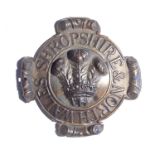 Shropshire and North Wales Assurance Company Fire Mark, 1836-1890, W89A, brass, G, border loose