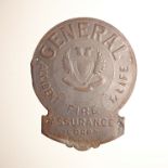 British Promotional Fire Marks, Central Insurance Company, B1001, tinned iron, F; Employer's