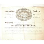 Early to mid-19th Century British Insurance Ephemera, Salamander Fire Office (Wiltshire and Western)