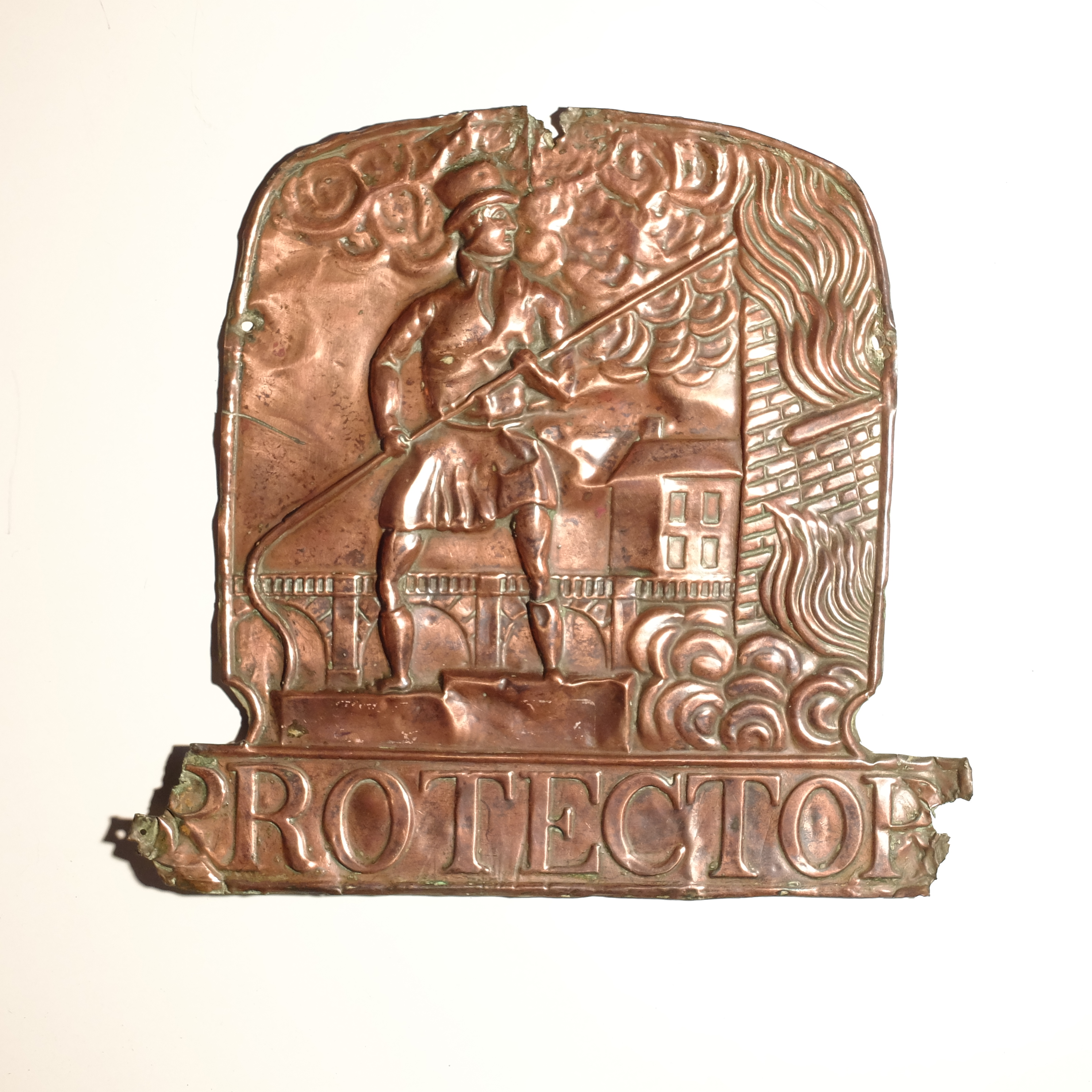 Protector Fire Insurance Company Fire Mark, 1825-1835, W80A, P, corner of panel detached, - Image 2 of 2