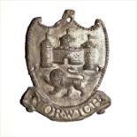 Norwich General Assurance Company Fire Mark, 1792-1821, B703, lead, housepaint removed