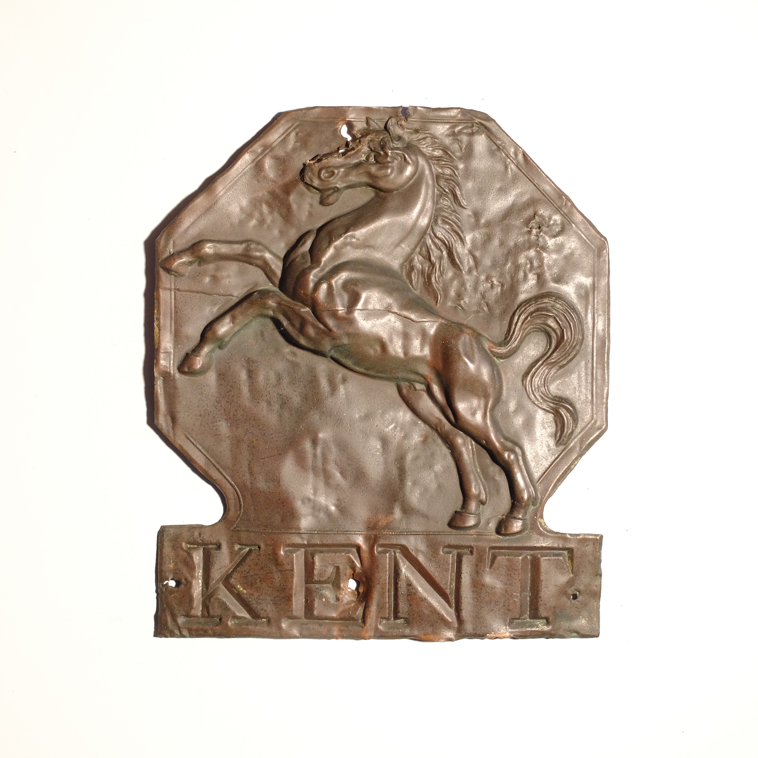 Kent Insurance Company Fire Mark, 1802-1901, W36D, copper, F-G