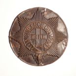 Star Fire and Life Assurance Society Fire Mark, 1843-1917, W94A, copper, G, some traces of