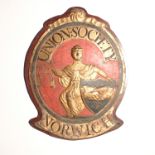 Norwich Union Fire Insurance Society Fire Marks, 1797-Aviva from 2002, tinned iron - W29G(i), G,