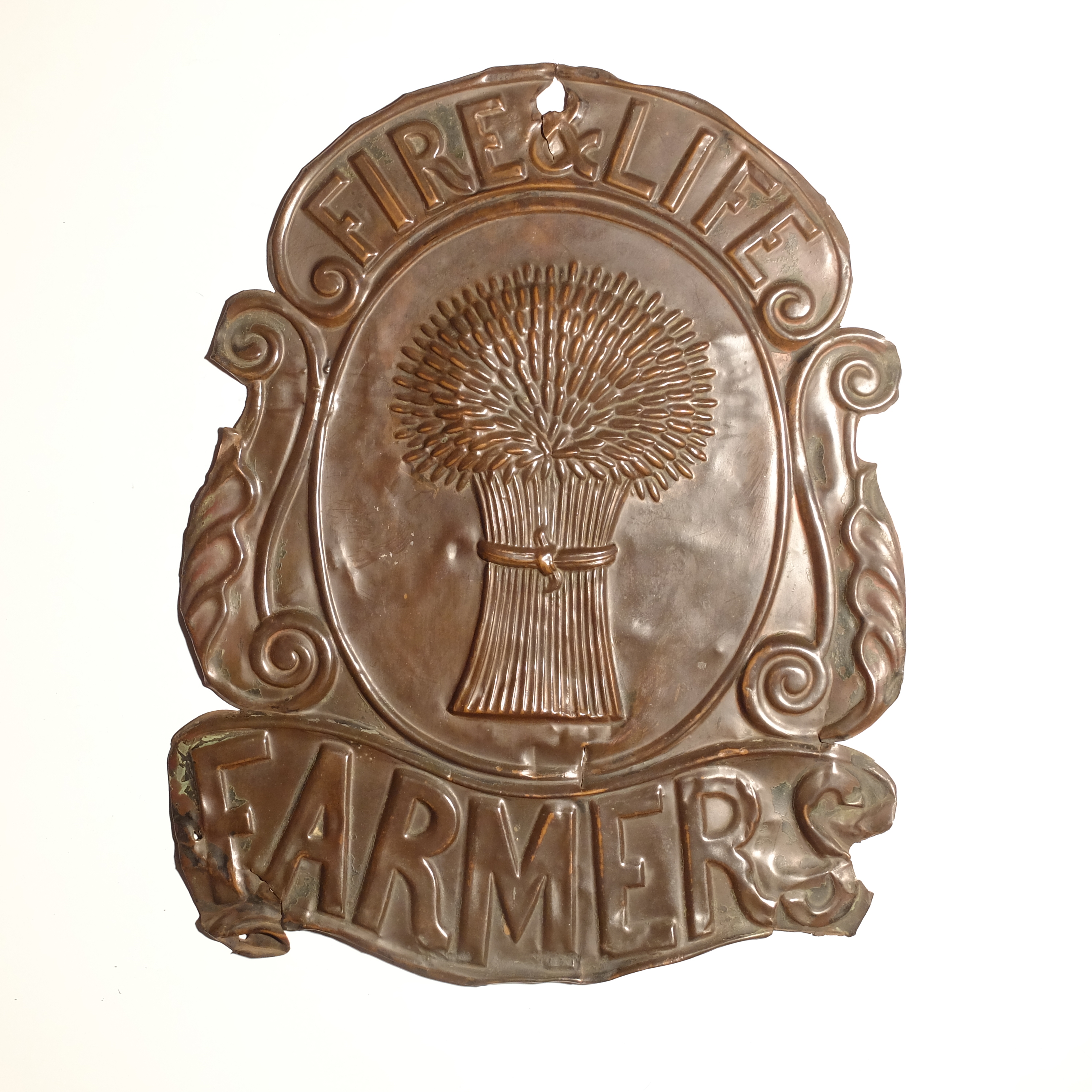 Farmers and General Fire and Life Insurance Institution Fire Marks, 1840-1888, copper - W92A, F, - Image 3 of 4