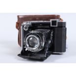 A Zeiss Ikon Super Ikonta B Folding Camera, 532/16, shutter working, viewfinder clear, focus a