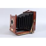 A John Browning Mahogany Field Camera Body, 6½ x 4¾in, nameplate JOHN BROWNING MANUFACTURER 63,