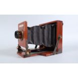 A J. Lancaster Le 'Merveilleux' Quarter Plate Field Camera, maker's plate 'J. LANCASTER & SON