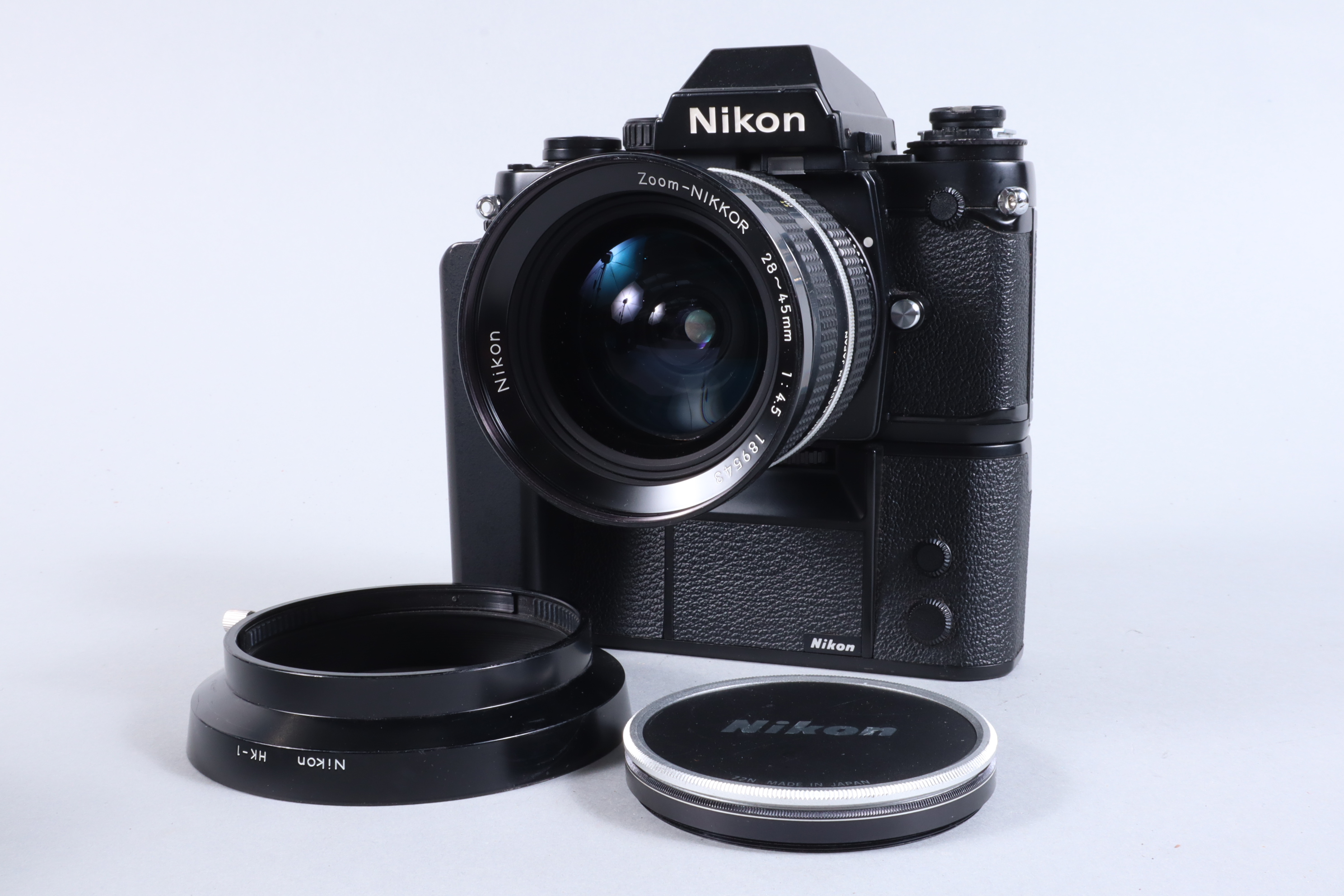 A Nikon F3 SLR Camera, black, serial no 1274049, shutter working, meter working, self timer working,