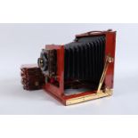 A Houghtons Ensign Half Plate Field Camera, circa 1910, possibly a King or Empress model,