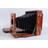 A J. Lancaster The 1889 Instantograph Whole Plate Field Camera, no lens, maker's plate missing,