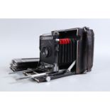 A Graflex Anniversary Speed Graphic Press Camera, black trim, 5 x 4in format, body P, heavy use,