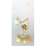 A late 19th Century lacquered brass Collins Bockett Microscope Lamp, engraved 'Collins London