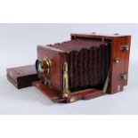 A Lancaster Stereo Instantograph Model 422 Mahogany Field Camera, 7¼ x 4½in size, nameplate 'J.