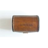 Herbert Ponting FRGS (1870-1935), a stitched brown leather cylindrical lens case, probably to suit