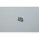 A certificated loose gemstone, blue sapphire, 4.93ct, cushion mixed cut, heat treated, report