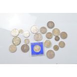 A small collection of European 19th and 20th Century silver mixed coinage, including a 1973 Malta