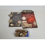 A collection of commemorative and British and World coinage, including two Queen Mother