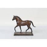 A Franklin Mint bronze equestrian figure, Poised for Glory by Dr Robert Taylor, 25cm wide x 20cm