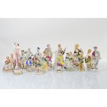 A large collection of porcelain figurines, from the 19th Century to the late 20th Century