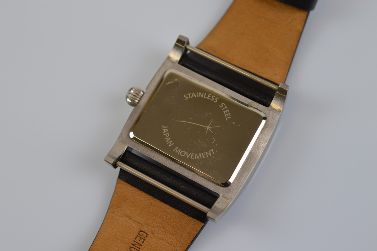 A certificated gentleman's wristwatch, large white rectangular face in stainless steel mount set - Image 2 of 3