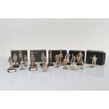 A collection of Royal Hampshire and other silver plated figurines, modelled as soldiers through