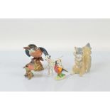 Three Beswick pottery bird figurines, including pheasant, chaffinch, kingfisher (af to beak)