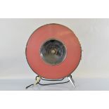 A 1960s chromed and enamel circular room heater, by Sofono 67cm high x 66cm wide x 21cm