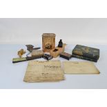 A quantity of miscellaneous items, including a set of glass plate negatives of racehorses and