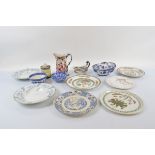 A collection of mixed ceramics, including a pair of Grimwades Edwardian soup bowls Kaiser pattern, a