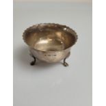 An Edward VII silver bowl, with inset 1787 silver coin having splayed shaped and cut rim, dated