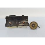 A Ford dashboard clock speedometer fuel and temperature gauge, number 81AB 10841 BC 33cm together