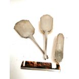 An early 20th Century silver backed brush and mirror set, hallmarked for Birmingham, with machine